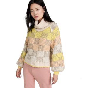 Free People Check Me Out Pullover Sweater Size Small Bright Colourful